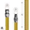 Flextron Gas Line Hose 3/8'' O.D.x36'' Len 3/8" FIPxMIP Fittings Yellow Coated Stainless Steel Flexible FTGC-YC14-36I